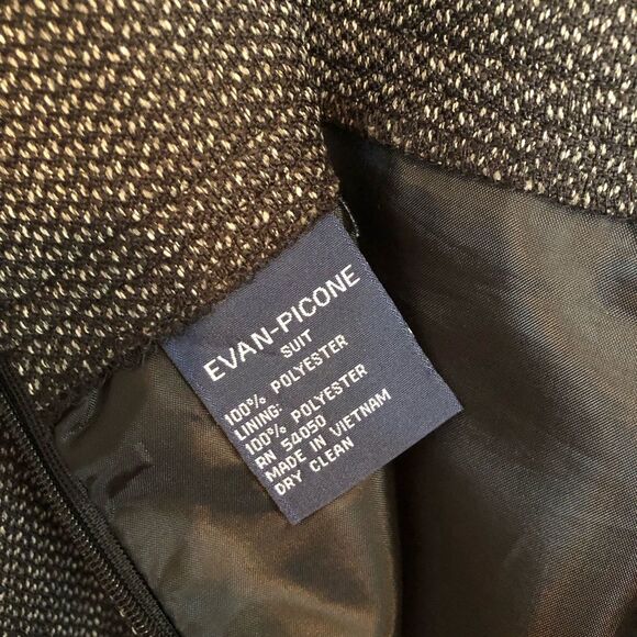 Evan Picone Suit Blazer & Skirt Brown Tweed Size 10 - Picture 5 of 12